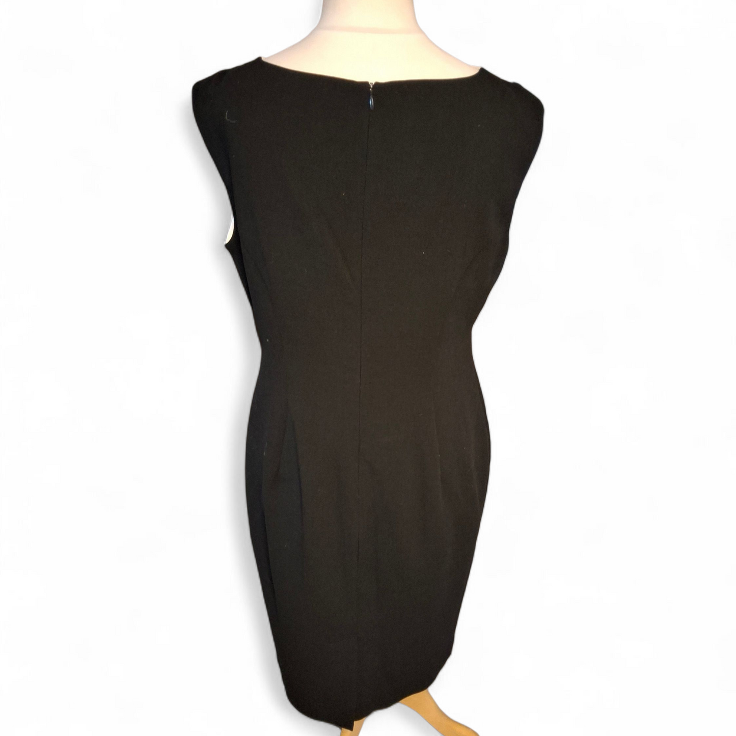 Marks & Spencer Black Yellow White Colour Block Midi Shift Dress – Size 14R