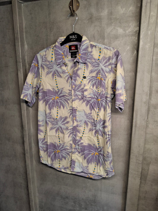Quiksilver Slim Fit Palm Print Shirt – Size XS – 100% Cotton
