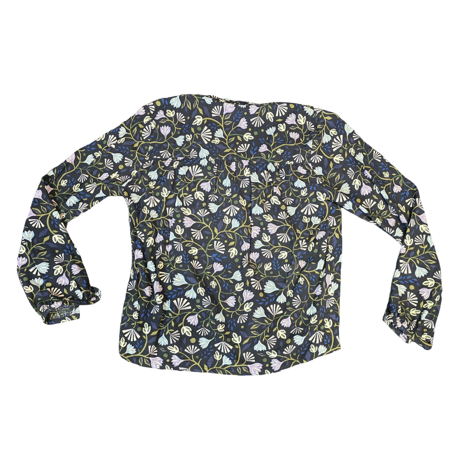 Seasalt Cornwall Blouse Black Size 10 Floral Causal