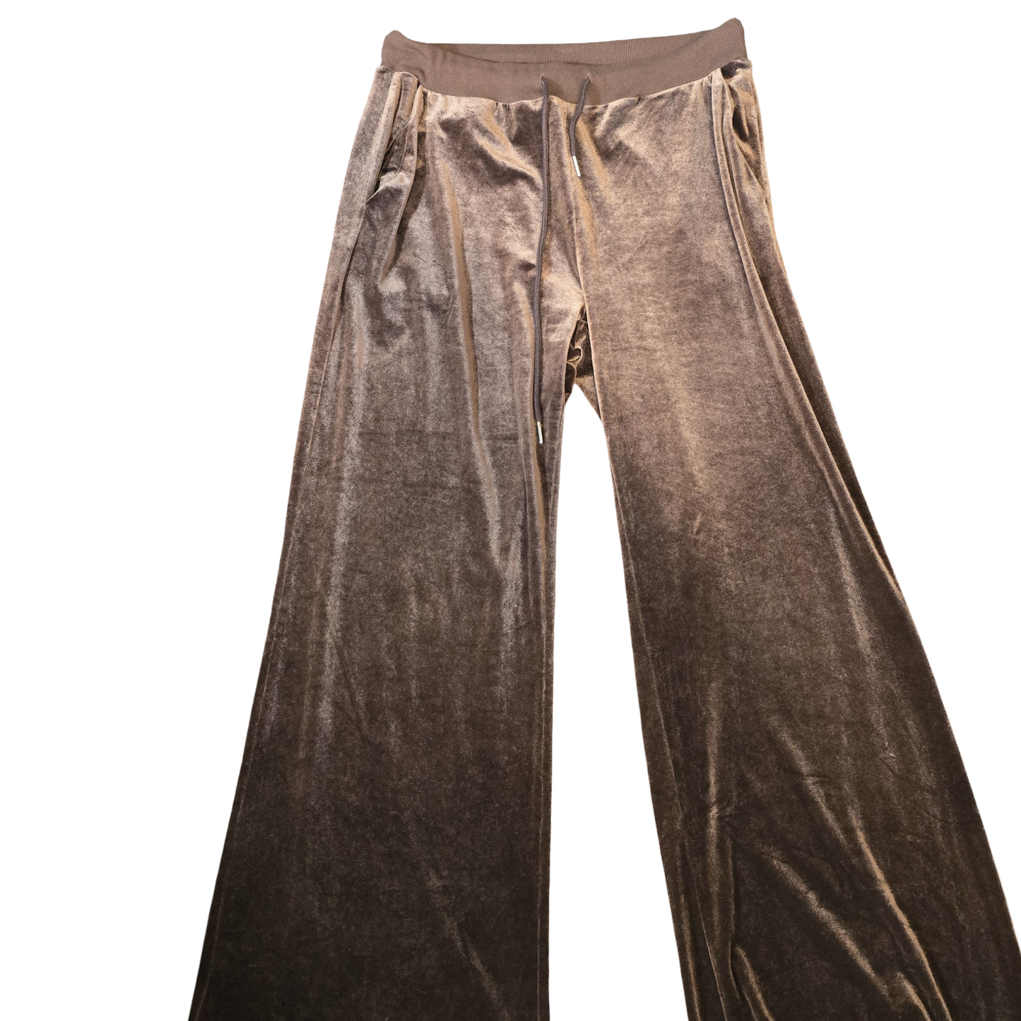 Shein Brown Velvet Flared Trousers – Size XL (UK size 16/18)