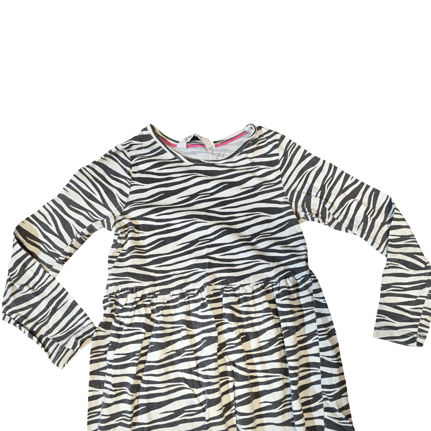 H&M Zebra Print Long-Sleeve Dress – Girls 5–6 Years