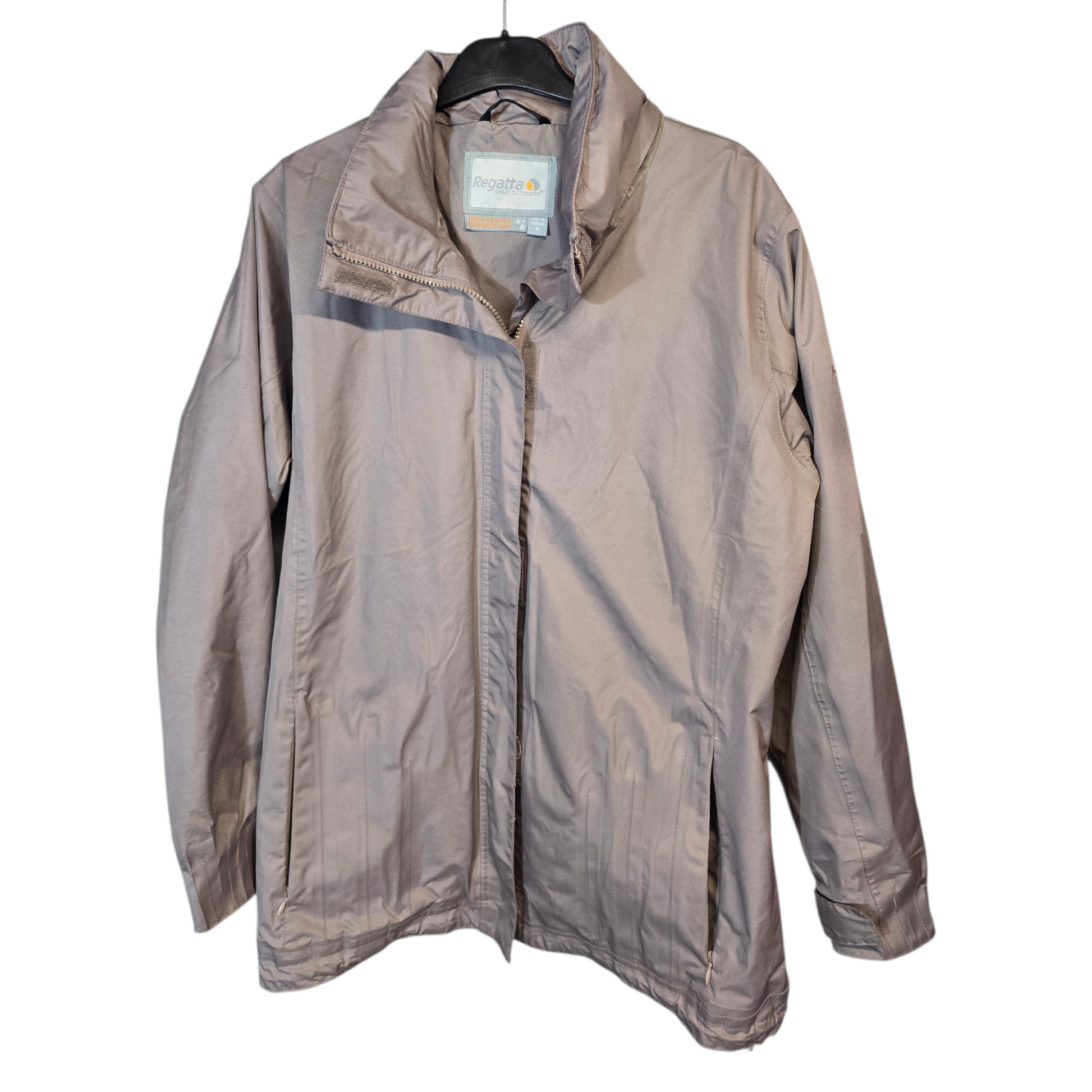Regatta Beige Waterproof Hydrafort Jacket – Size 18 – Foldaway Hood