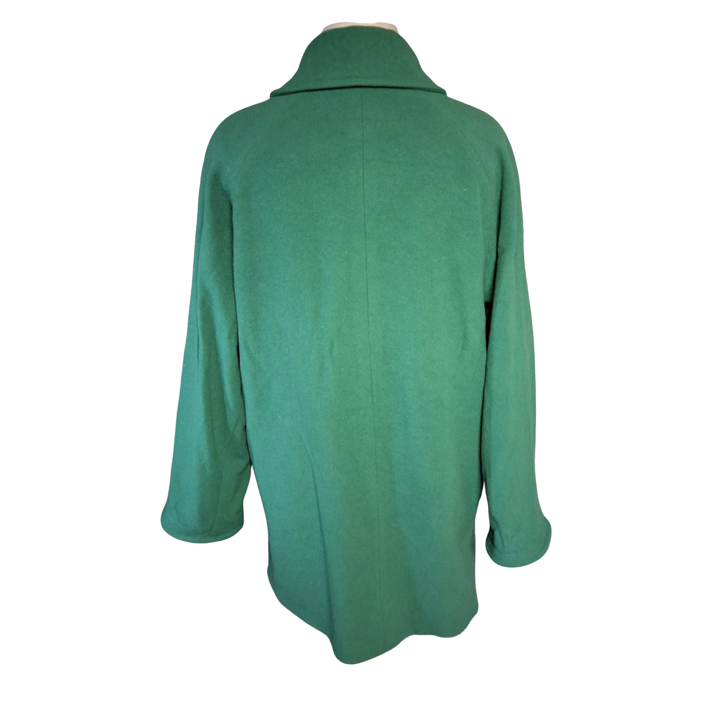 Viyella Green Wool Blend Peacoat – Gold Button Detail – Size 12