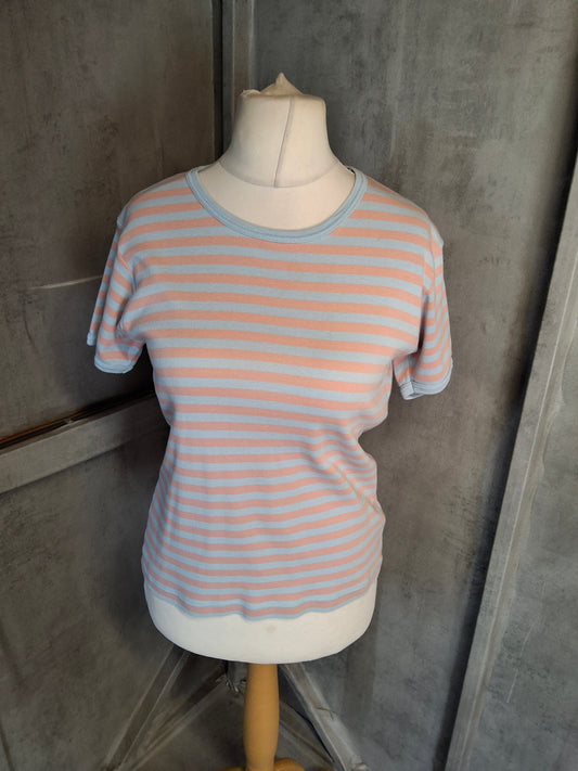 Levi’s Stripey Sass Tee – Size L (size 12/14) – Blue & Orange Vibes 💥