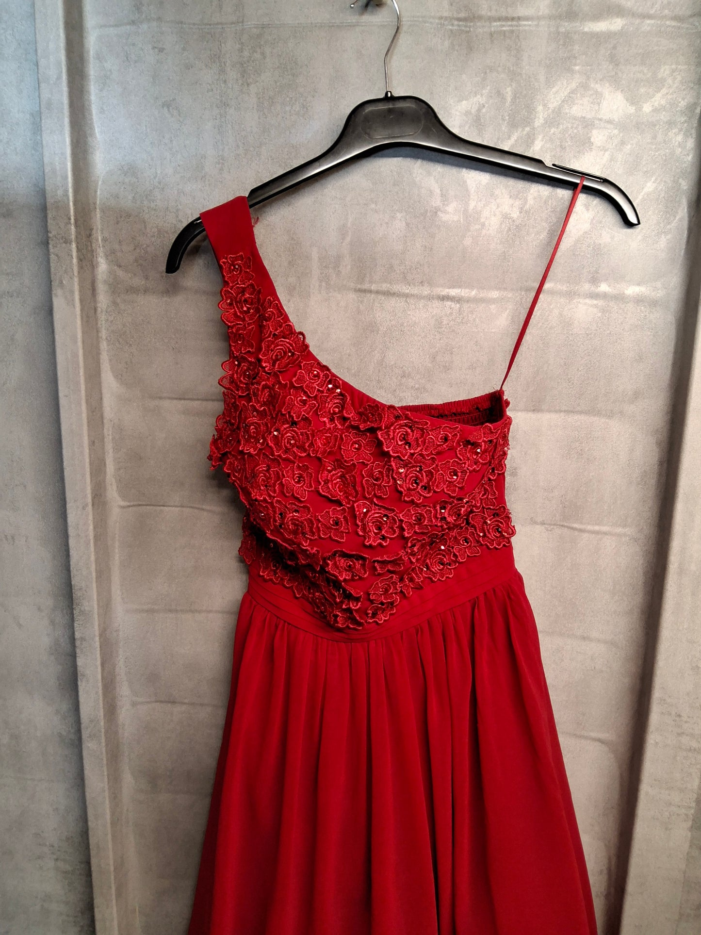 Little Mistress Red One-Shoulder Embellished Mini Dress – Size 6 – NWT