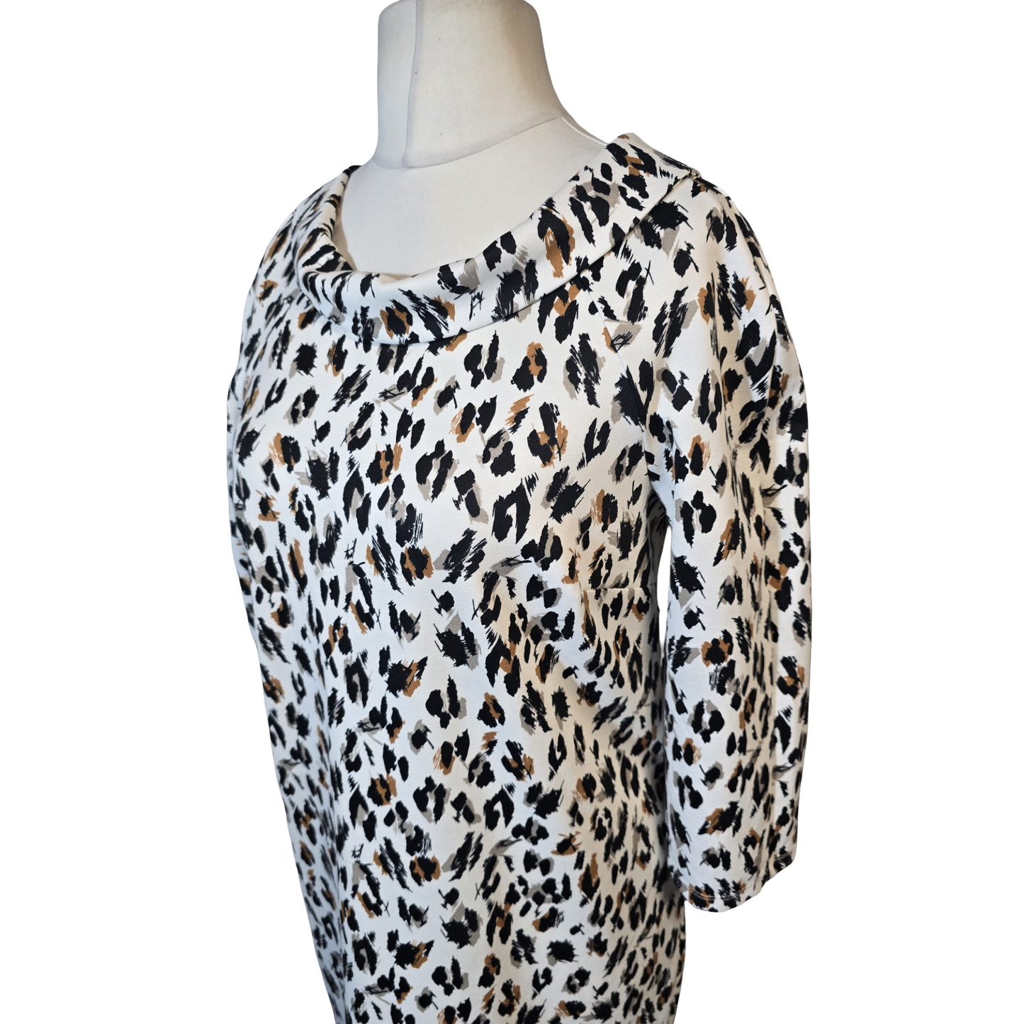 Tu Cream Animal Print A-Line Dress – Size 12
