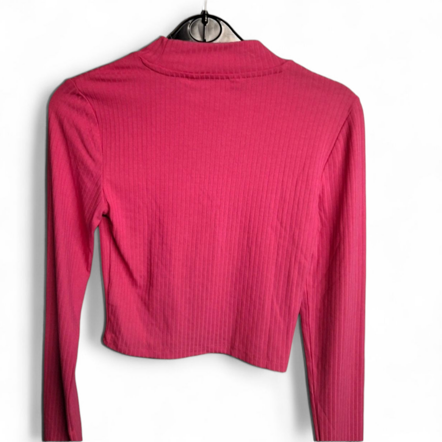 Primark Pink Ribbed High Neck Crop Top – Size XS (UK size 6/8) – NWT