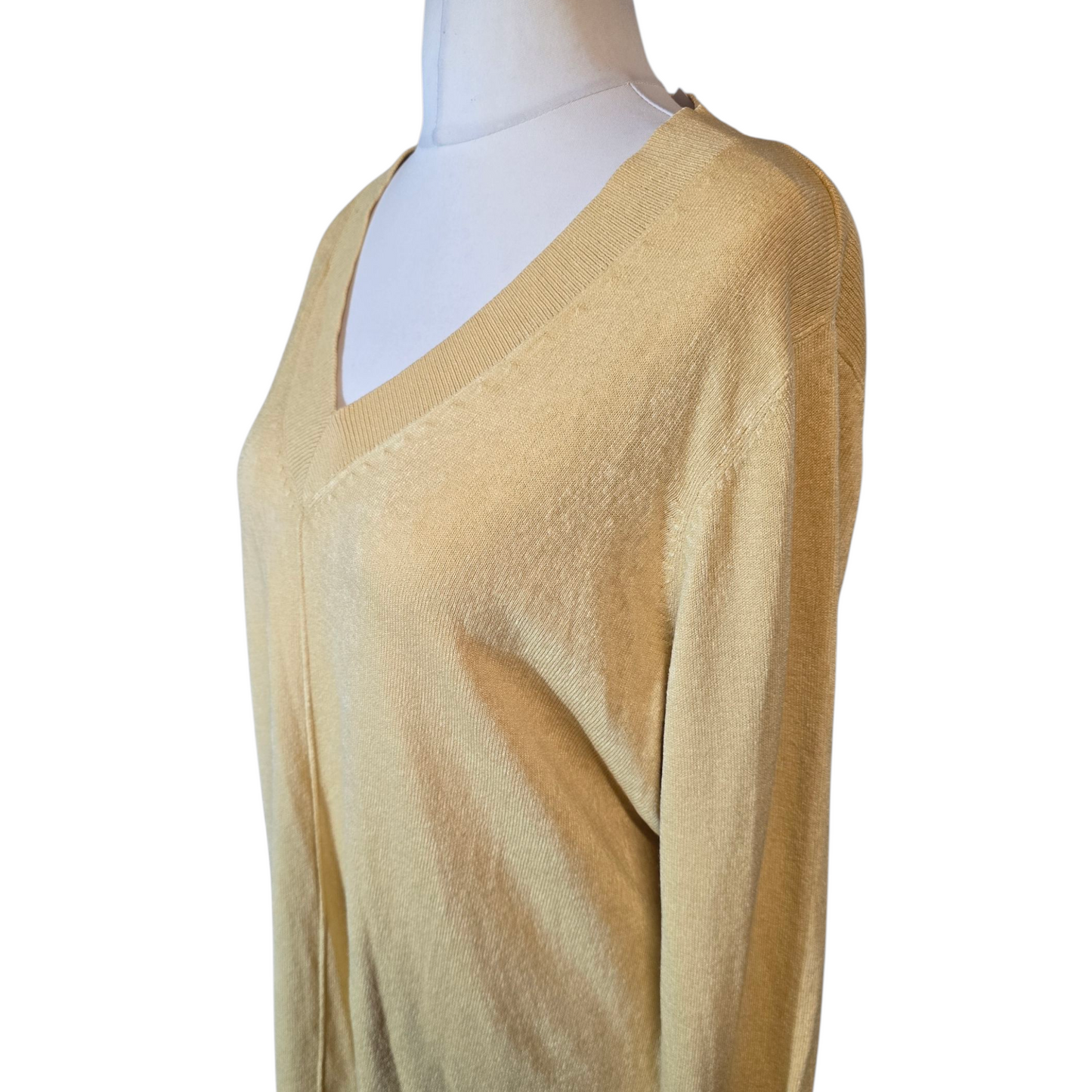 Matalan Pale Yellow V-Neck Jumper – Size 20
