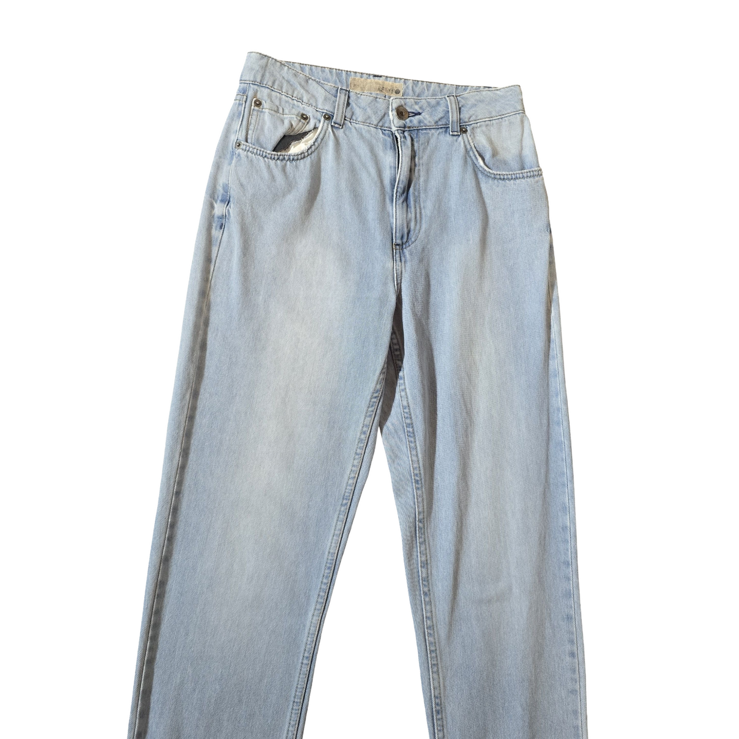 Topshop Moto Light Blue High Waist Slim Leg Jeans – W28 L32