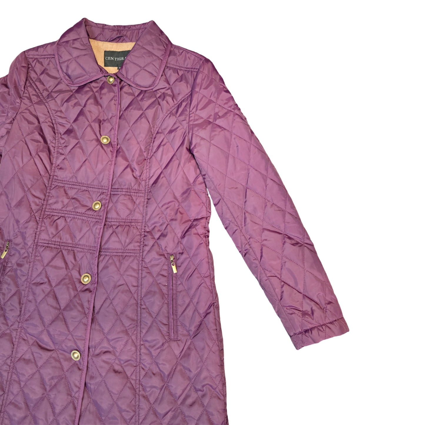 Centigrade Coat Purple XS Size 6-8 Quilted Smart Causal