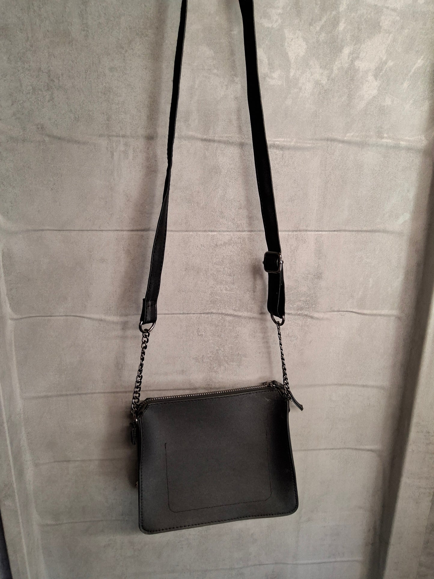 Primark Black Tassel Shoulder Bag – Adjustable Strap, Zip Close, Coin Purse, 22x18cm