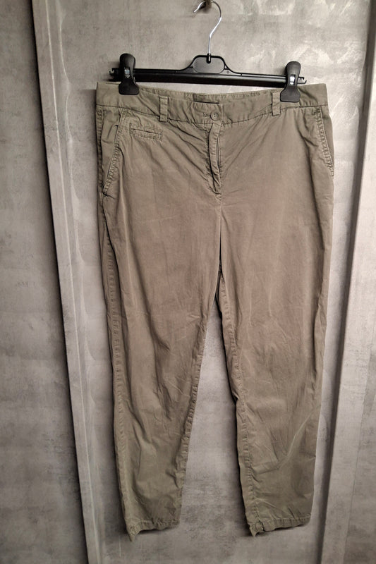 Marks & Spencer Khaki Slim Leg Cotton Chinos – Size 12R
