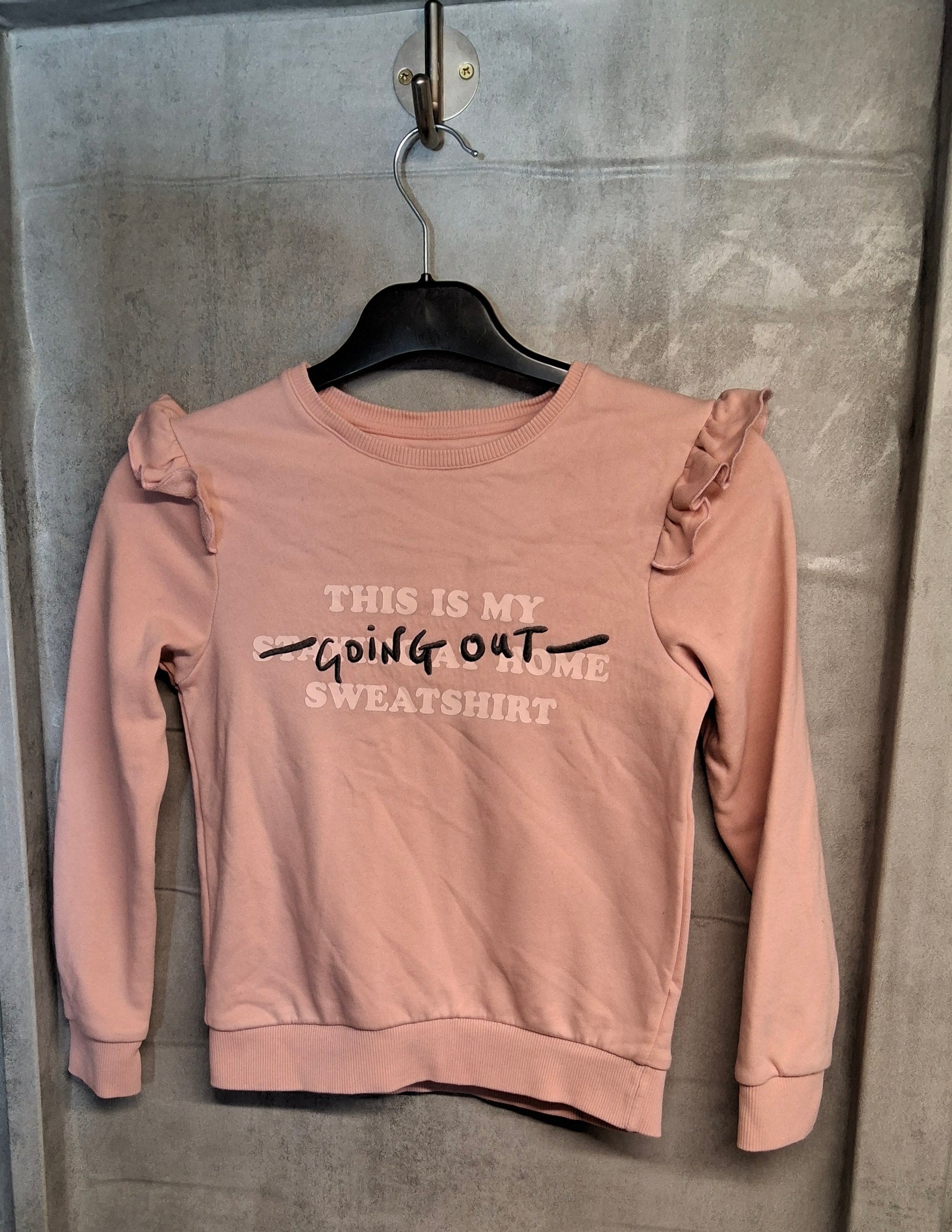 F&F Girls Pink Frill Sweatshirt – Age 7-8 Years – Cotton Blend