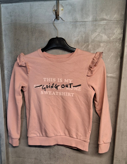 F&F Girls Pink Frill Sweatshirt – Age 7-8 Years – Cotton Blend