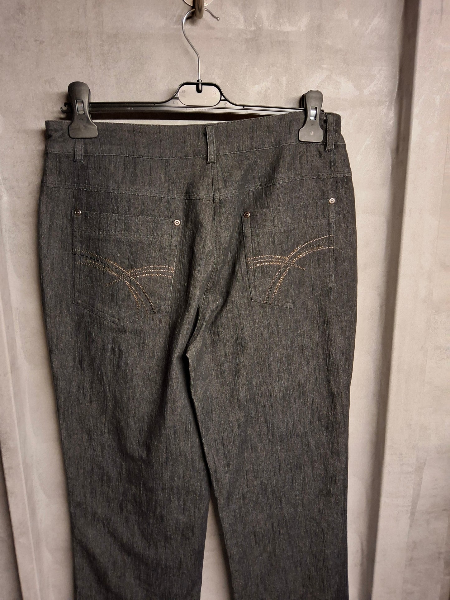 Preview Black Bootcut Jeans – Size 12 – High Waist with Gem Detail