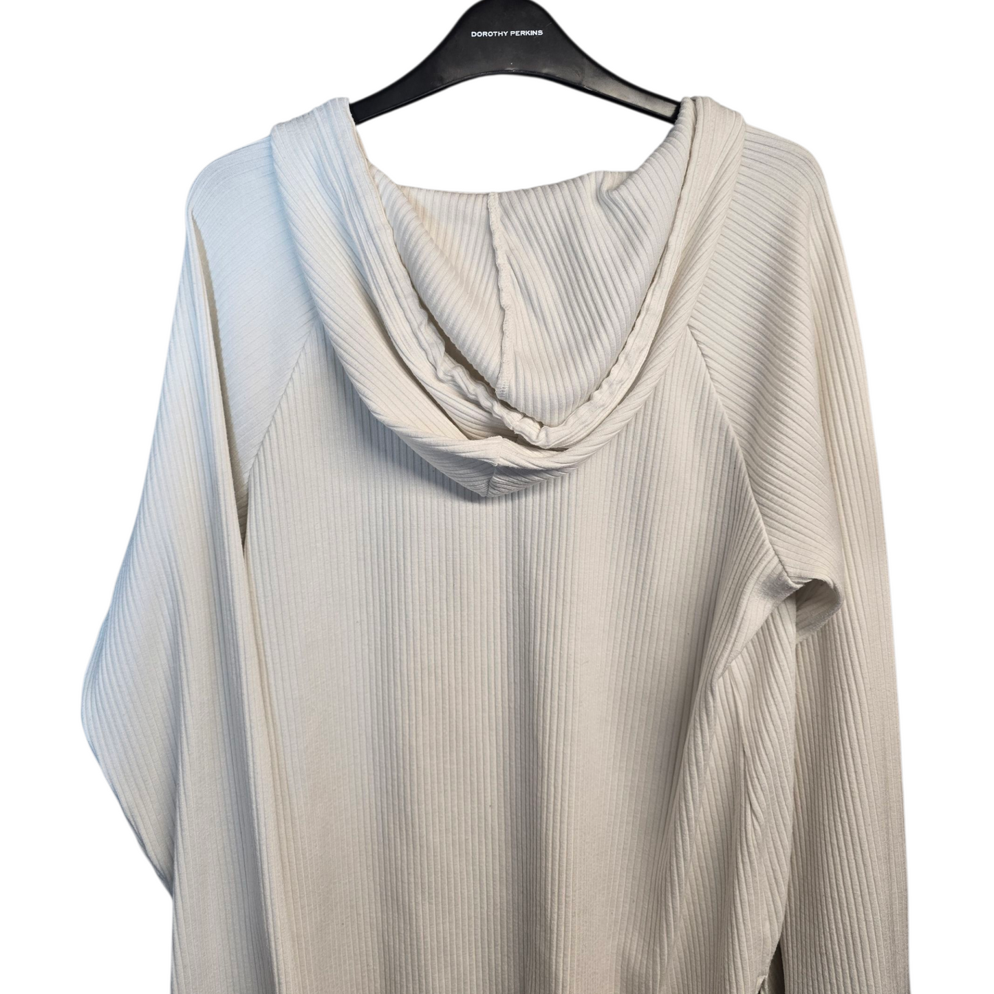 F&F Mrs Hinch White Ribbed Lightweight Hoodie – Size 12/14