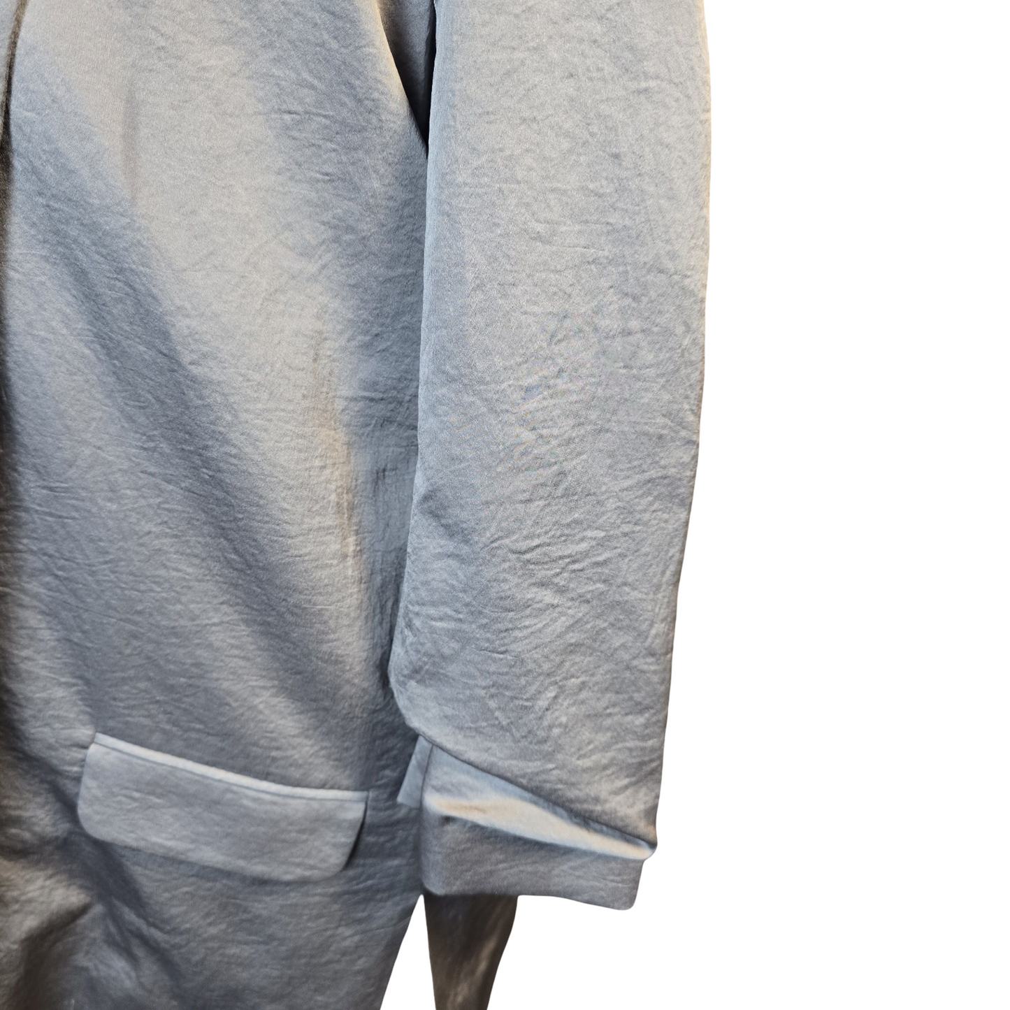 Next Tailoring Grey Metallic Open Blazer – Size 8, 3/4 Sleeves