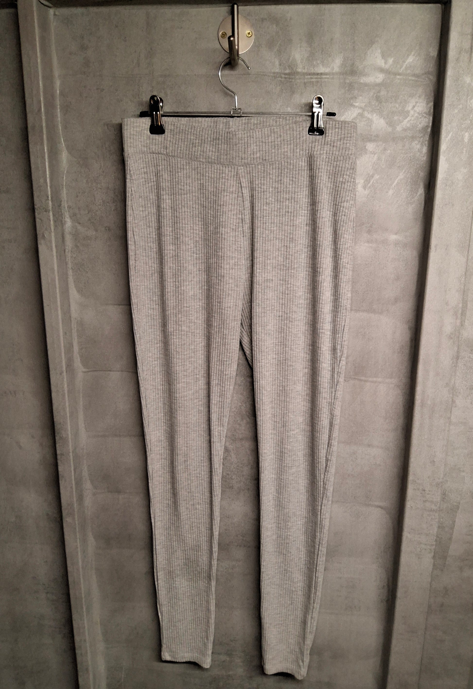 Candy Couture Grey Ribbed Leggings – Girls 16 Years – Polyester Viscose Blend