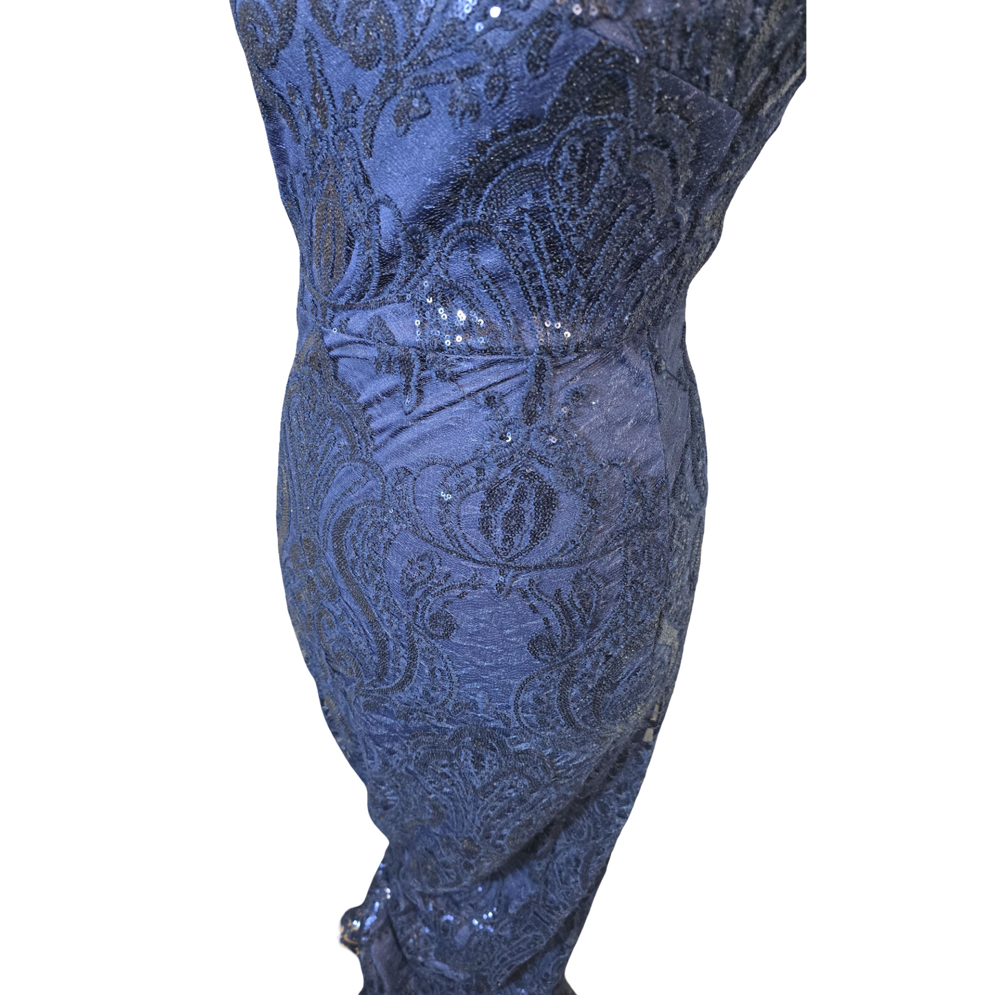 Quiz Navy Sequin Lace Maxi Evening Dress – Formal Occasion Gown – Size 10