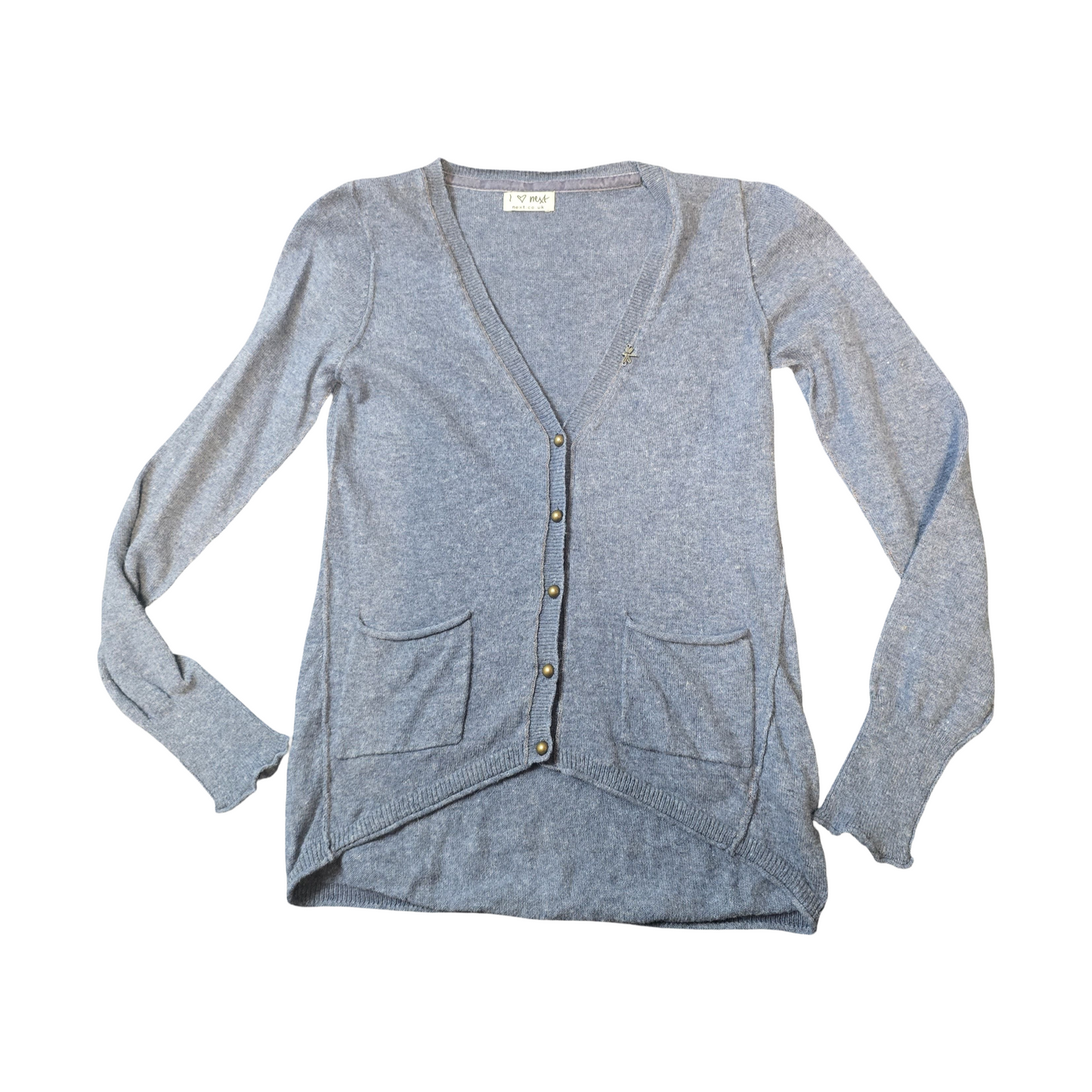 Next Girls Blue Cardigan with Pockets – Age 11 Years – Cotton Blend