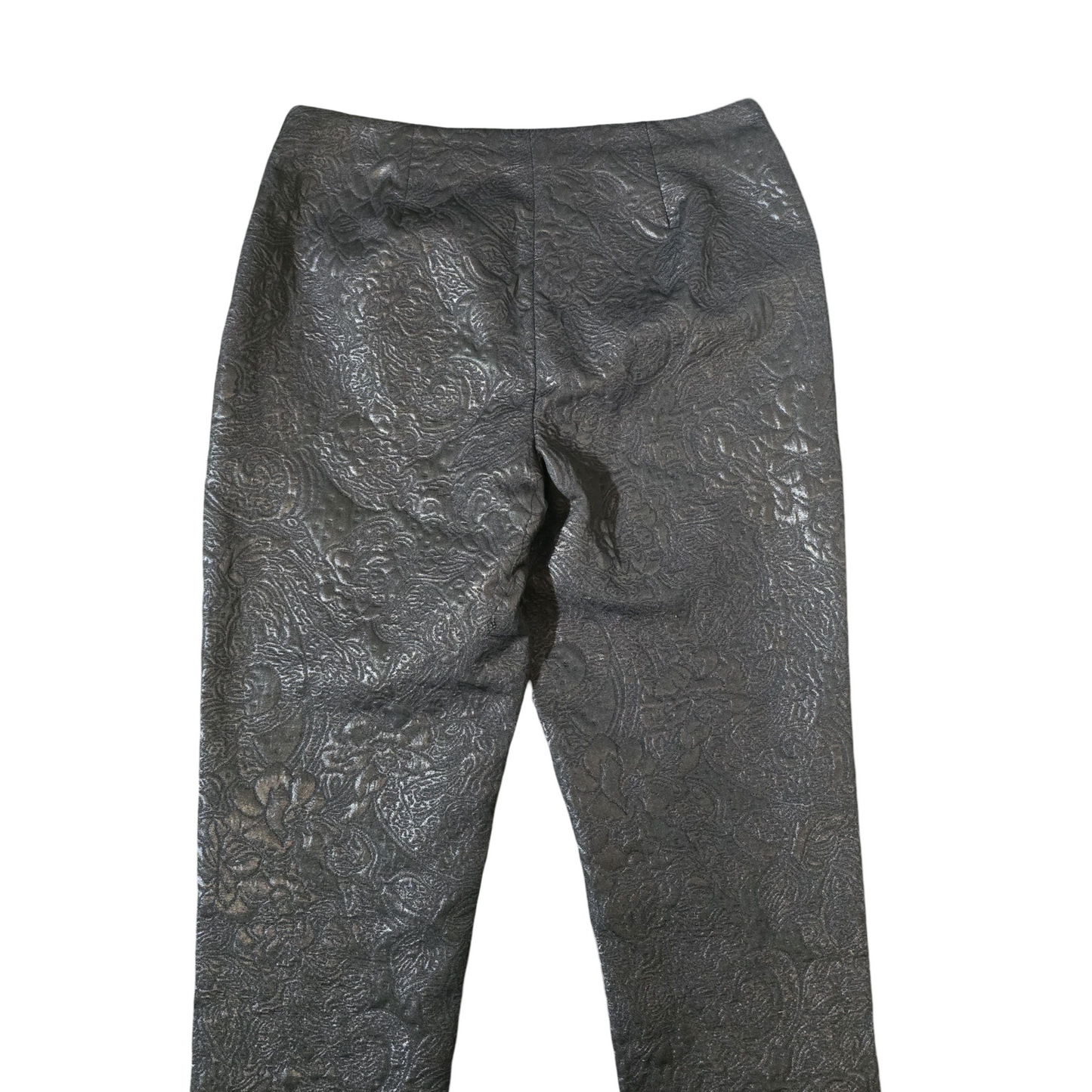 Autograph Black Patterned Slim Leg Trousers – Size 10 – High Waisted Elegance