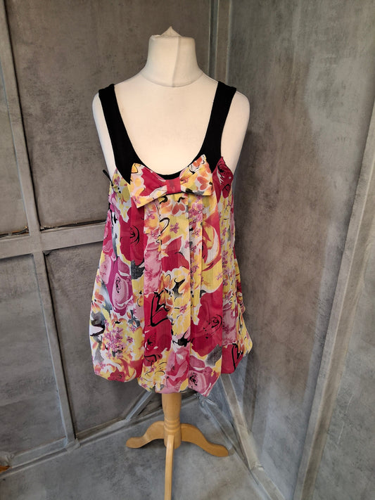 Y2K New Look Multicolour Vest Top | Size 12 | Sleeveless & Stretchy