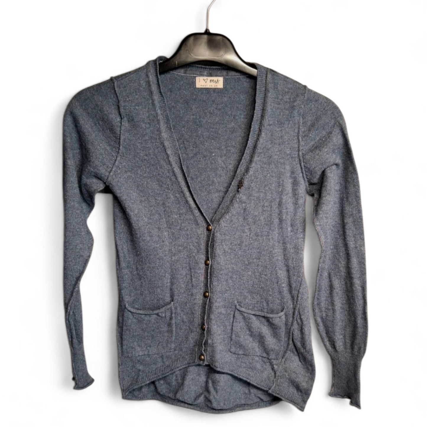 Next Girls Blue Cardigan with Pockets – Age 11 Years – Cotton Blend