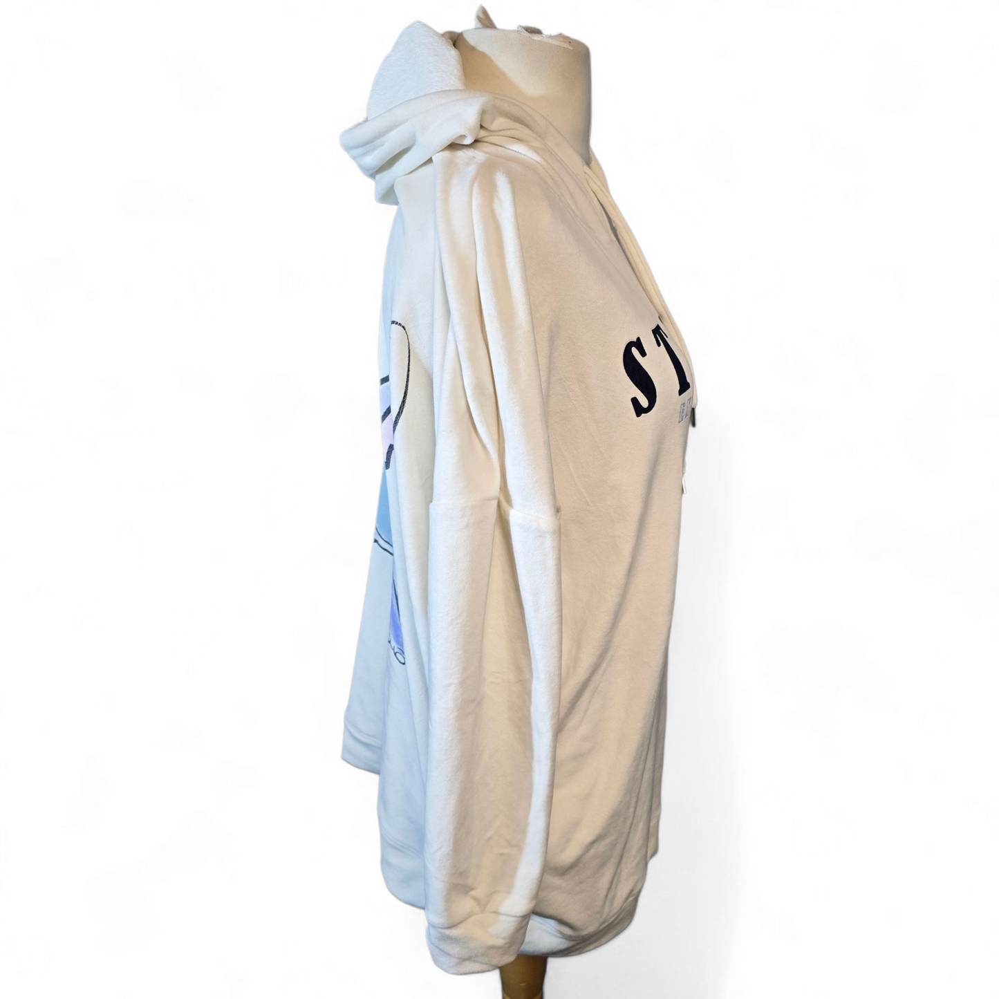 Primark Disney Cream Stitch Fleece Jumper – Oversized Hoodie, Longer Length – Size 10/12