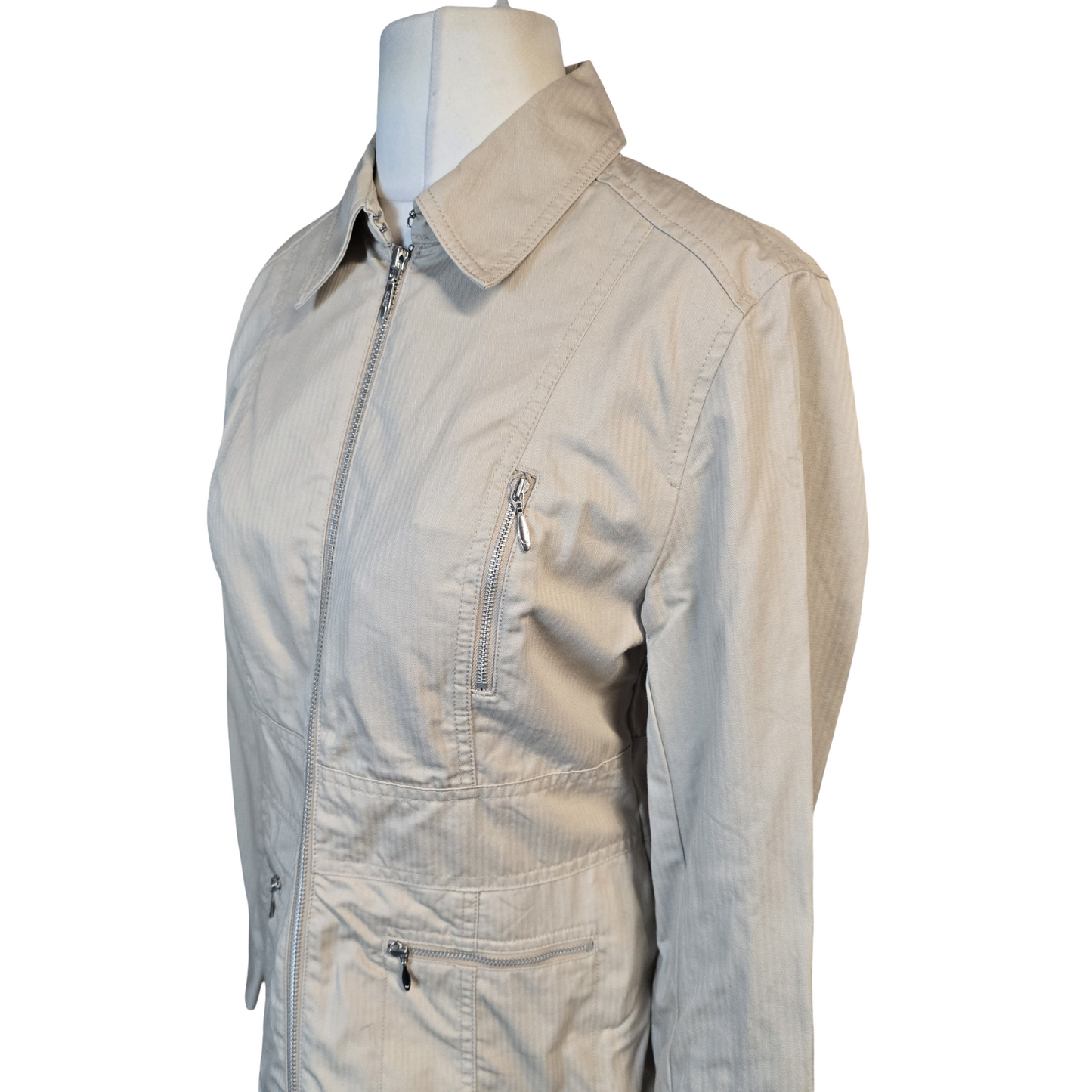 Next Y2K Petite Cream Cotton Jacket – Size 12 – Timeless 2002 Style