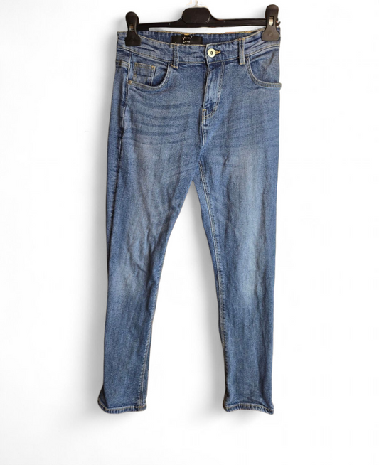 Boys Slim Leg Faded Jeans Age 13 – Front & Back Pockets, Stylish Everyday Denim