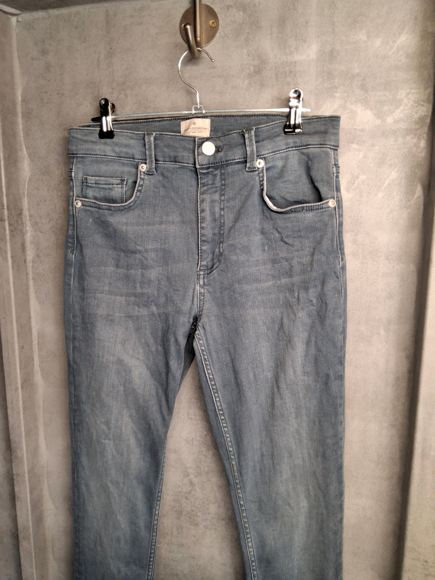 French Connection High-Waisted Skinny Jeans – Size 10 – Light Blue Denim