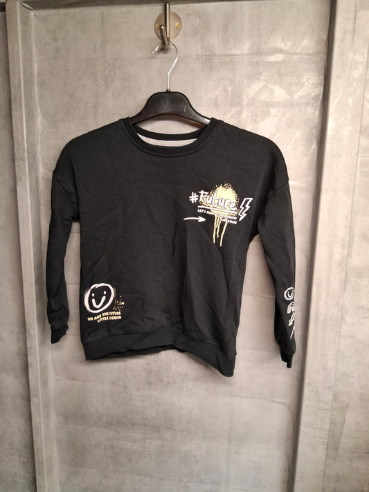 George Boys’ Black Jumper – Age 6–7 Years – Cotton & Polyester – Printed Sweatshirt