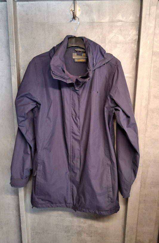 Regatta Purple Hydrafort Waterproof Jacket – Hooded – UK 12/14 – Zip & Velcro