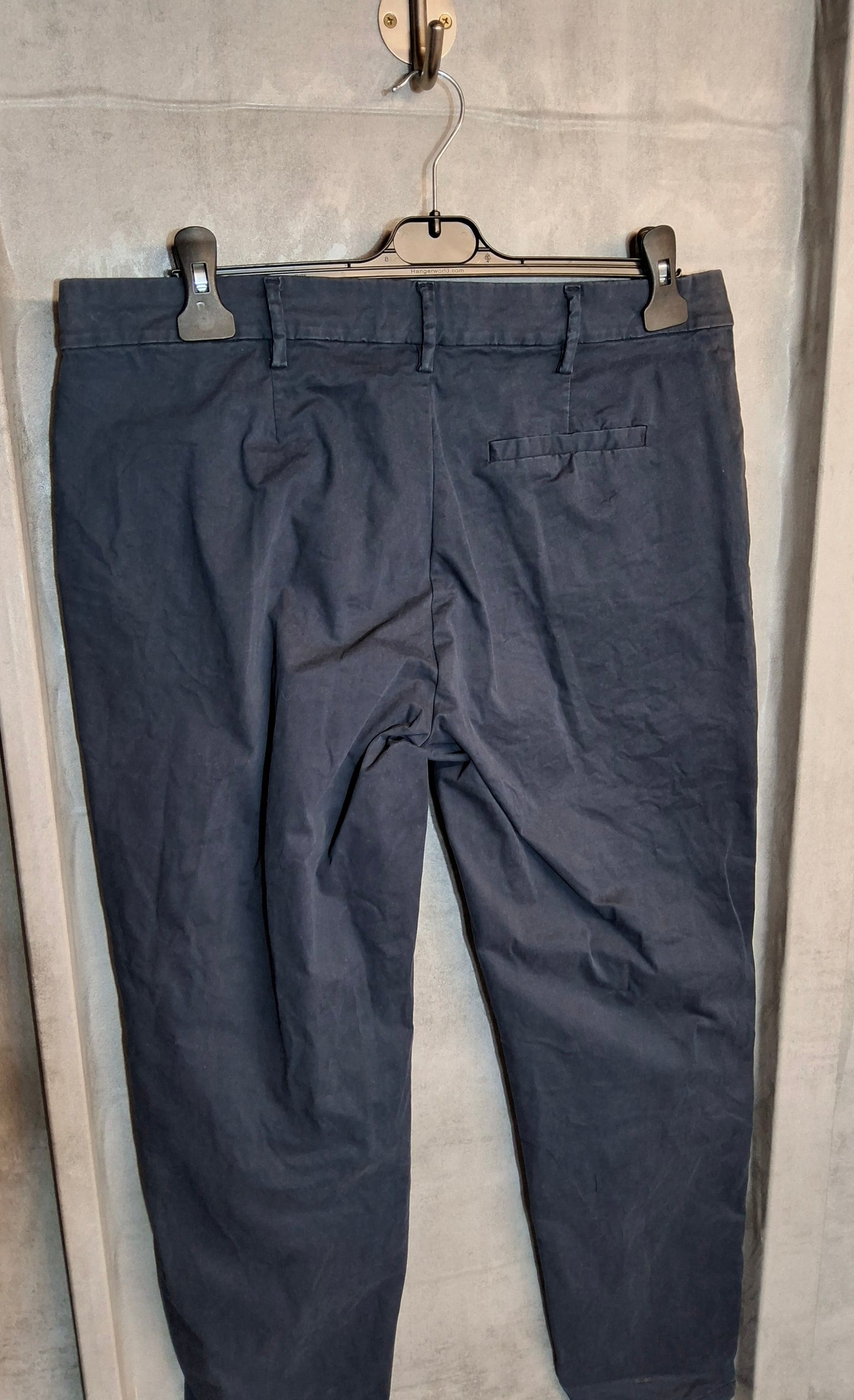 Laura Ashley Women’s Navy Chinos – Size 14 – High Waist Straight Leg – Cotton Pockets