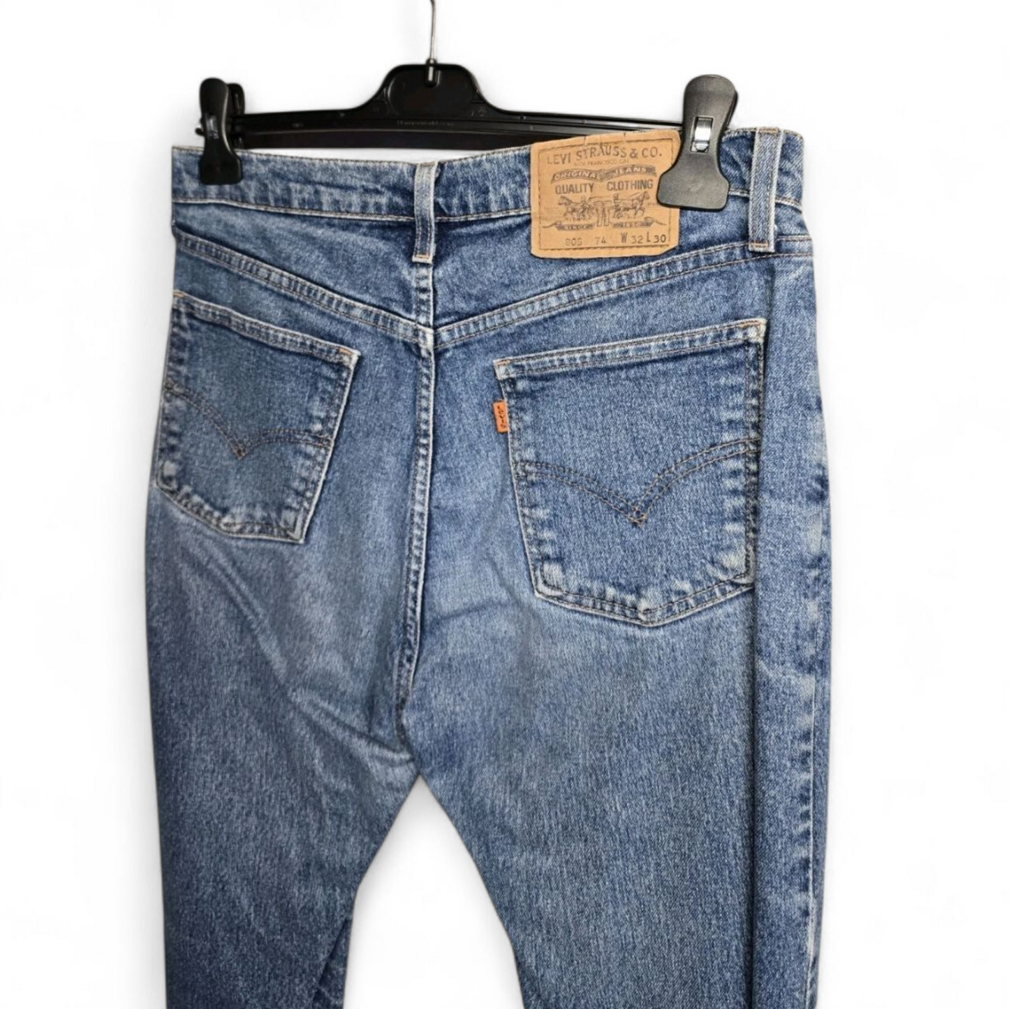 Men's Levi 805 1996 Orange Tab Blue Straight Leg Jeans Size W32 L30