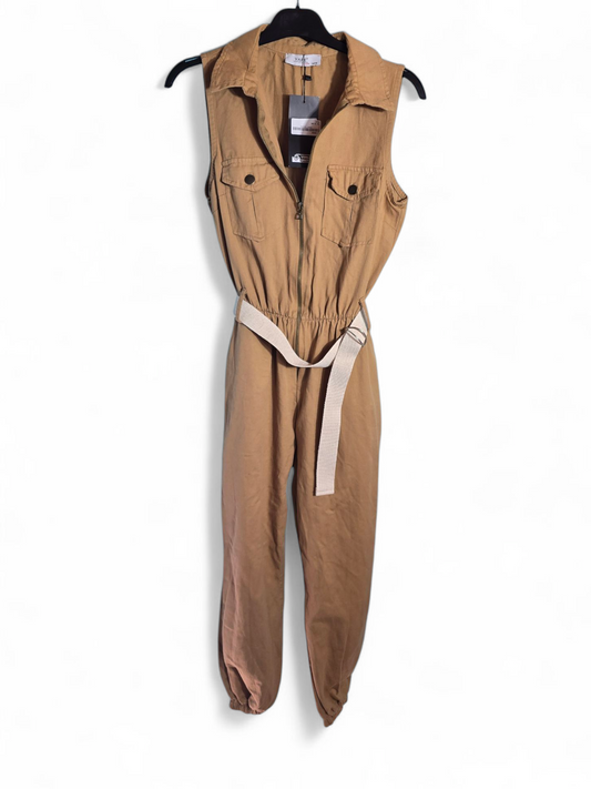 Yare by CSM Beige Boiler Suit Size M (UK 10) – Zip Front, Sleeveless, Belted, Cuffed, New with Tags