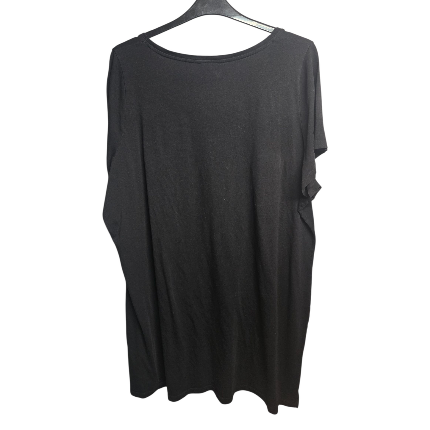 Evans Black Christmas T-Shirt Dress – Flamingo Bells Print – Size 26 – Short Sleeve