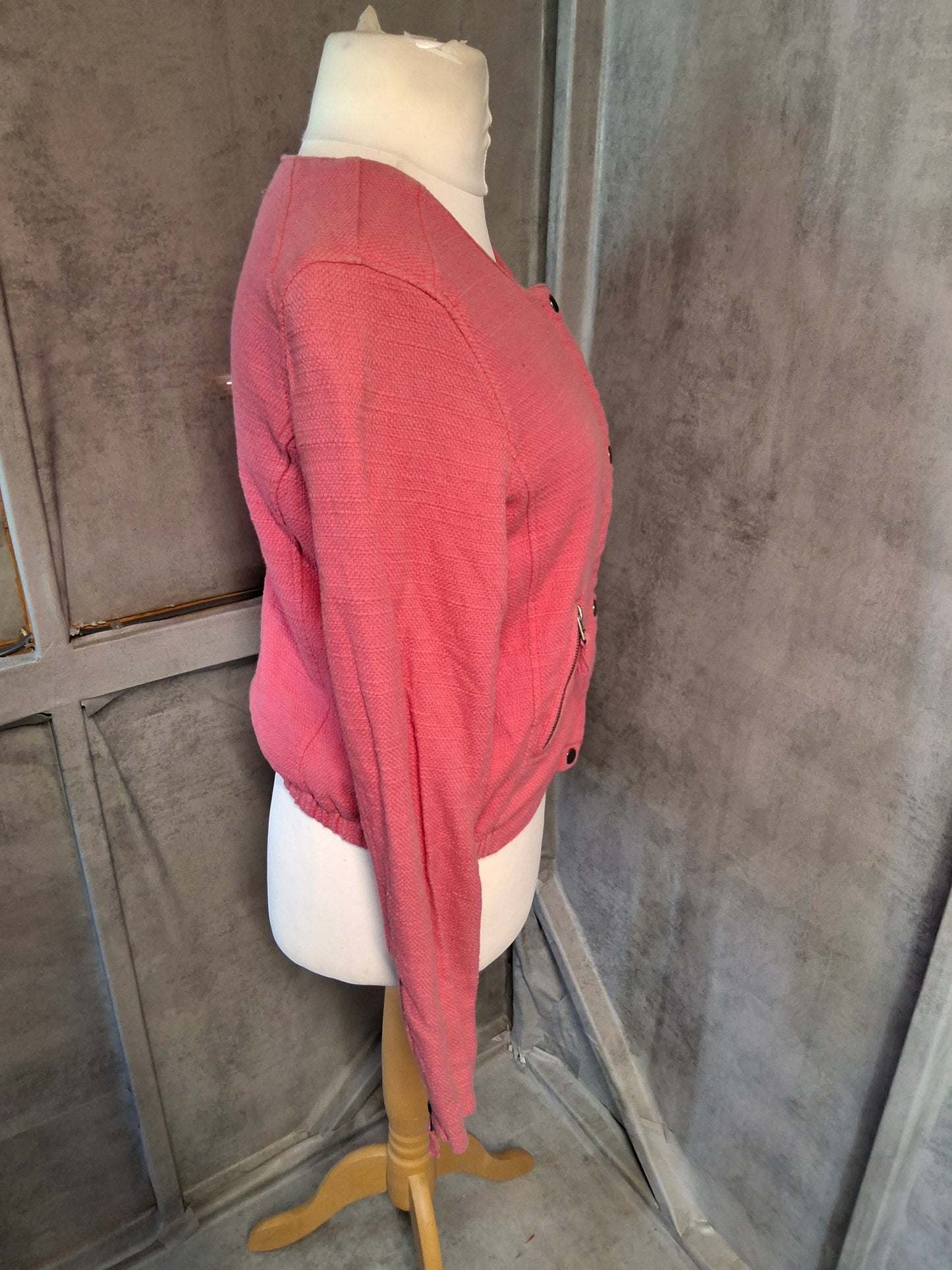 La Redoute Pink Zip-Up Blazer Jacket – Size 14 – Smart Casual Layering