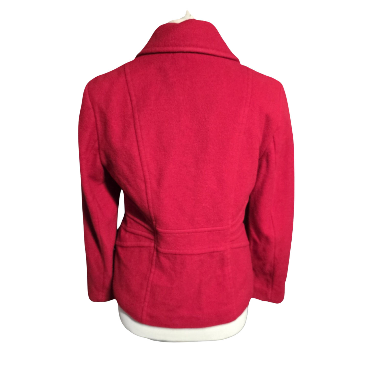 Precis Red Wool-Blend Peacoat – Size 12 (Mid Length)