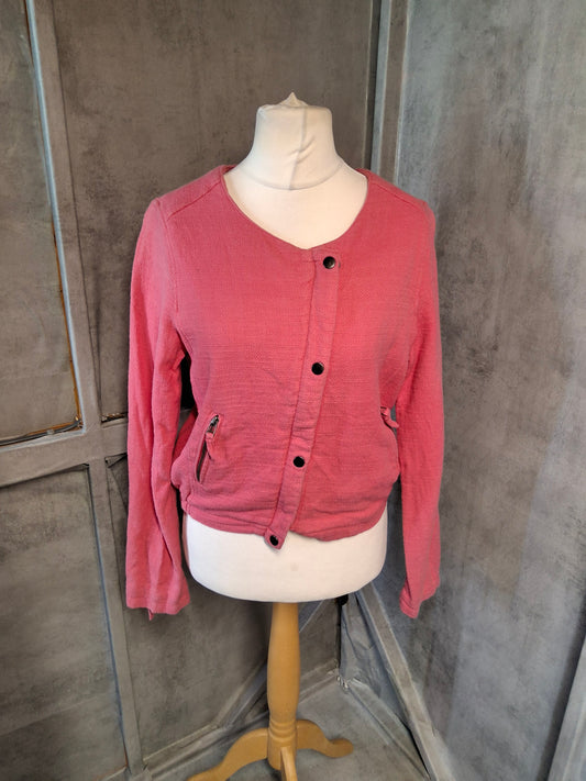 La Redoute Pink Zip-Up Blazer Jacket – Size 14 – Smart Casual Layering