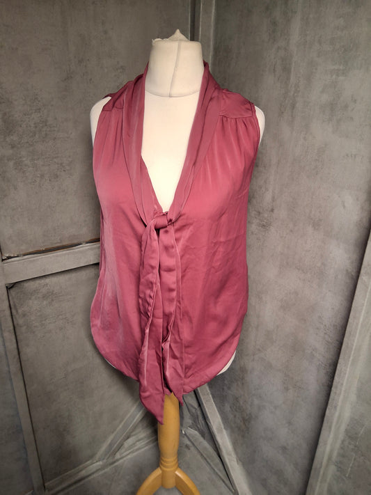 Y2K New Look Silky Deep Pink Sleeveless Top