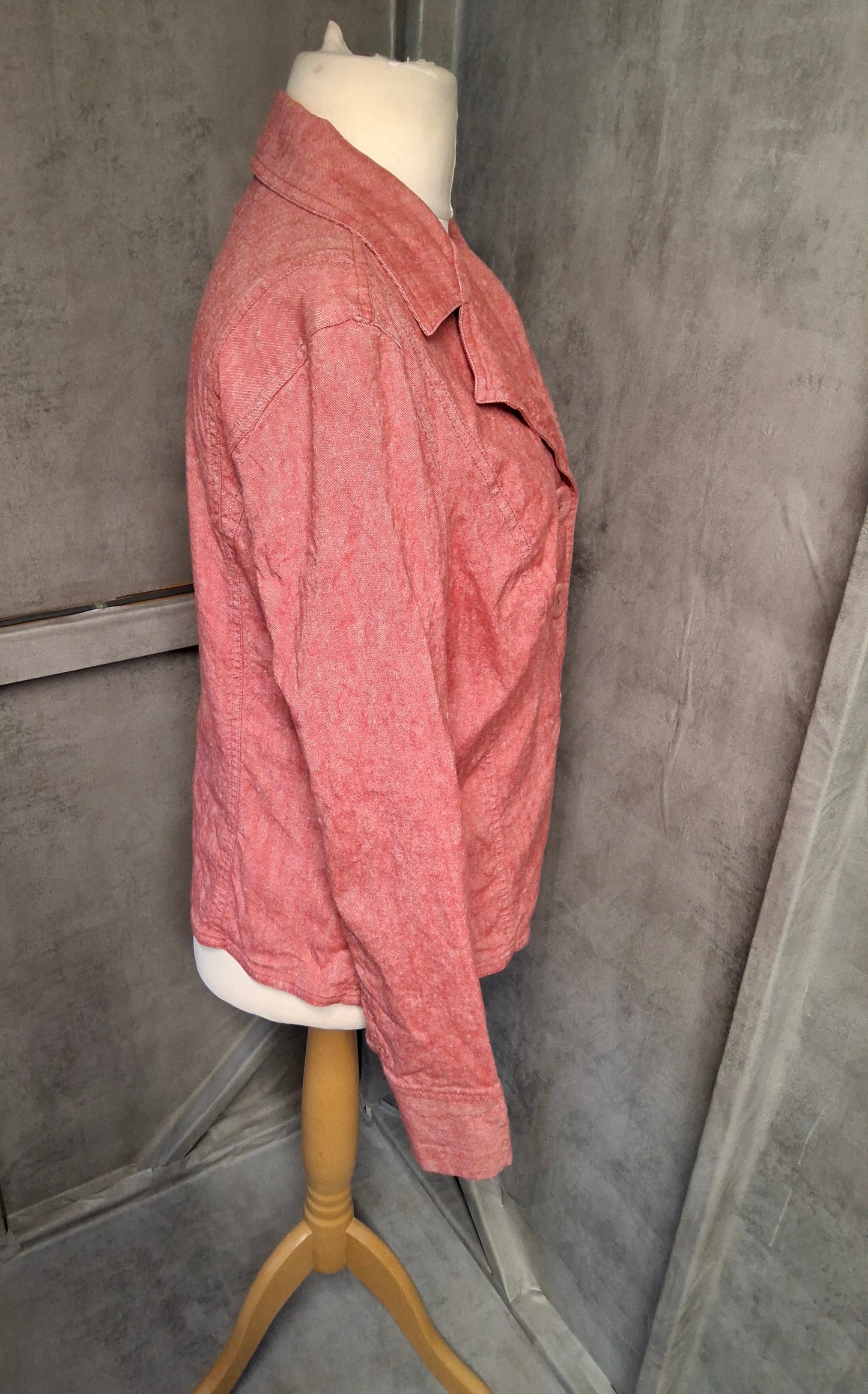 Per Una Red Linen Cotton Blazer UK 16 | Lightweight Tailored Jacket Smart Casual Spring Layer