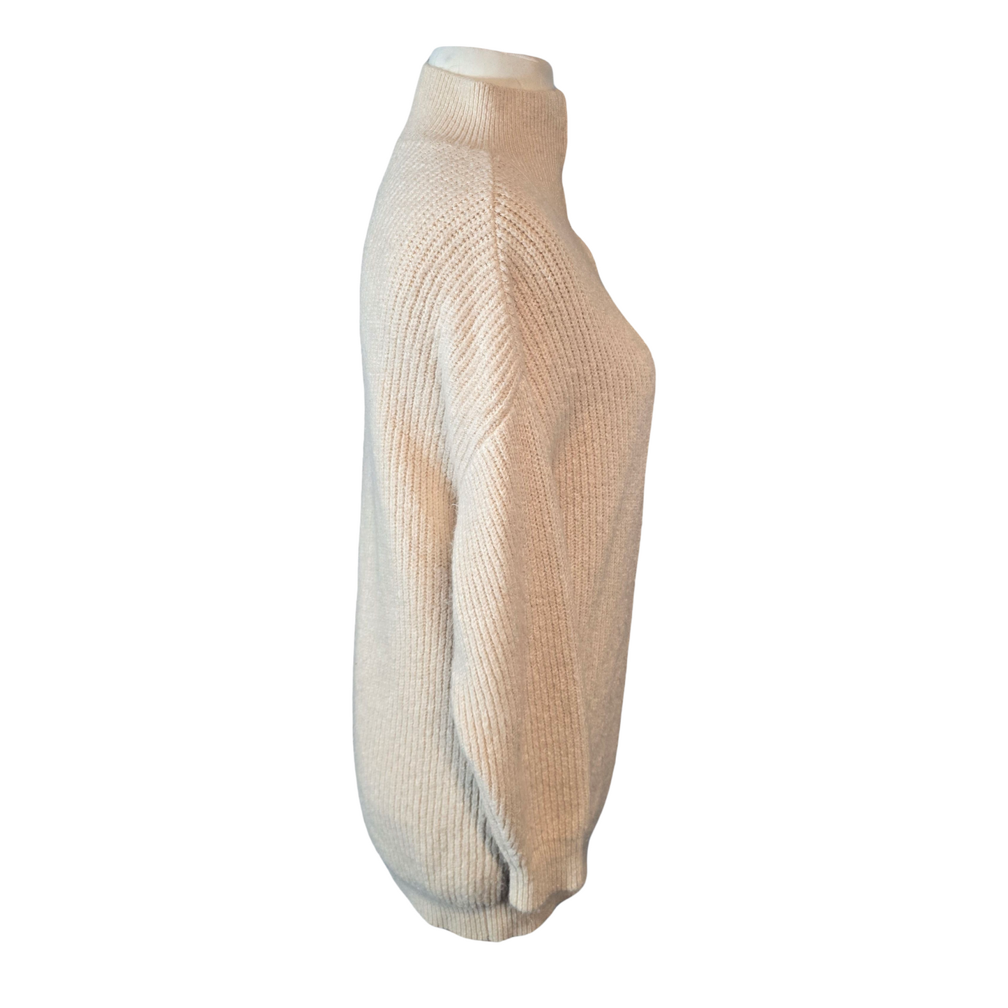 Jack Wills Beige Oversized 1/4 Zip Jumper – Longer Length – Size 10