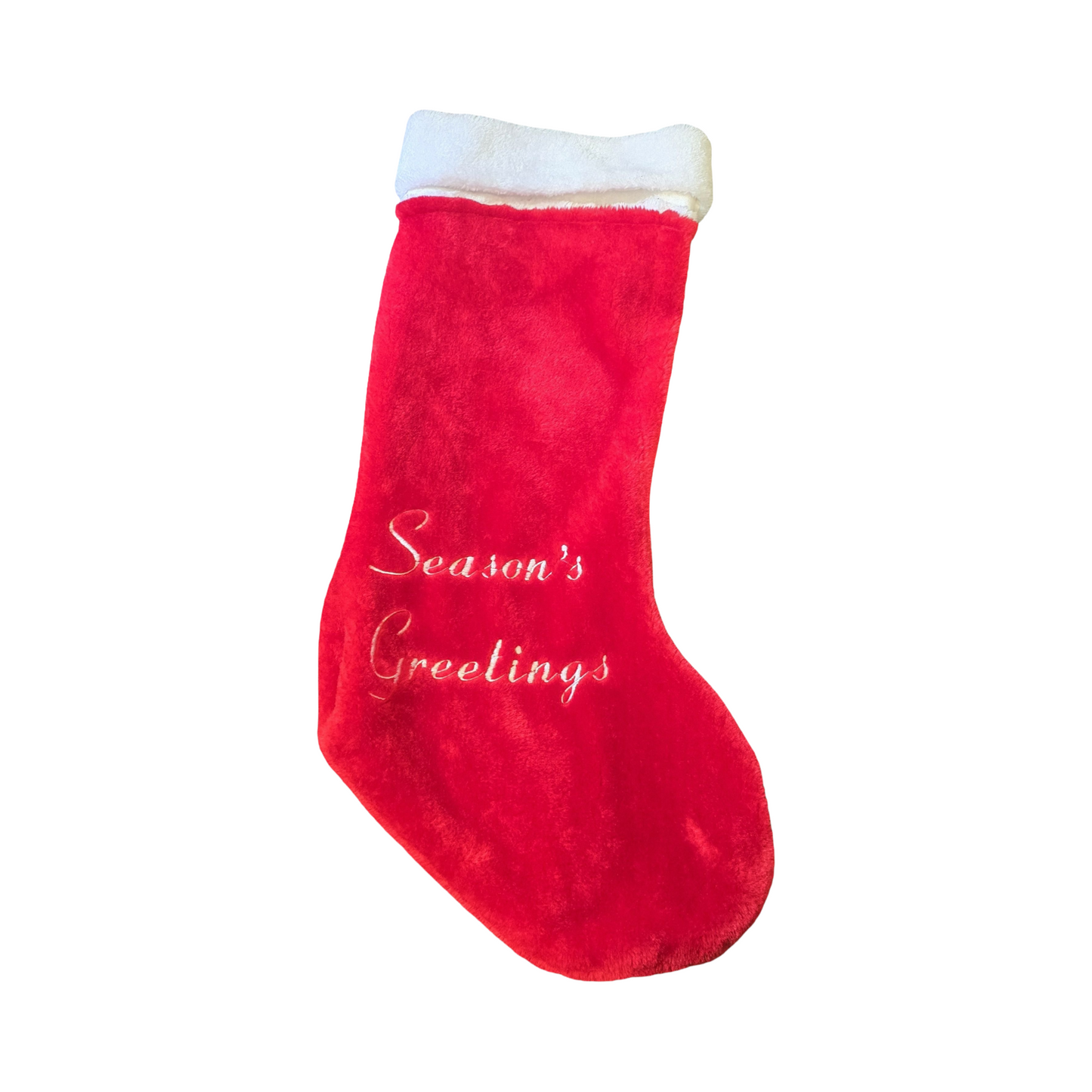 B&M Red Christmas Stocking – Large 27" Plush Festive Stocking with White Trim
