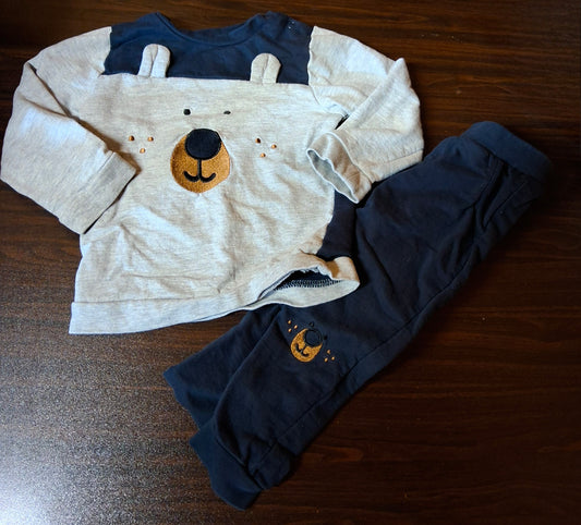 Pep & Co Boys Navy & Grey Jumper & Joggers Set – 18/24 Months – Cotton