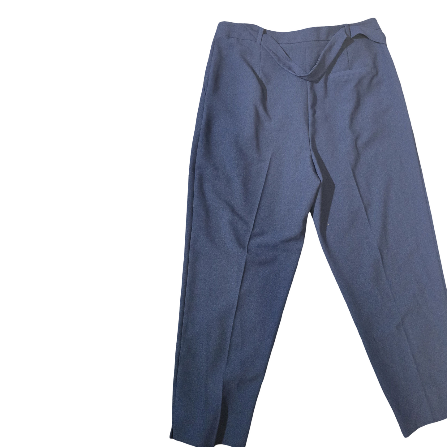 Topshop Navy Blue Slim Leg Trousers with Belt – Size 14