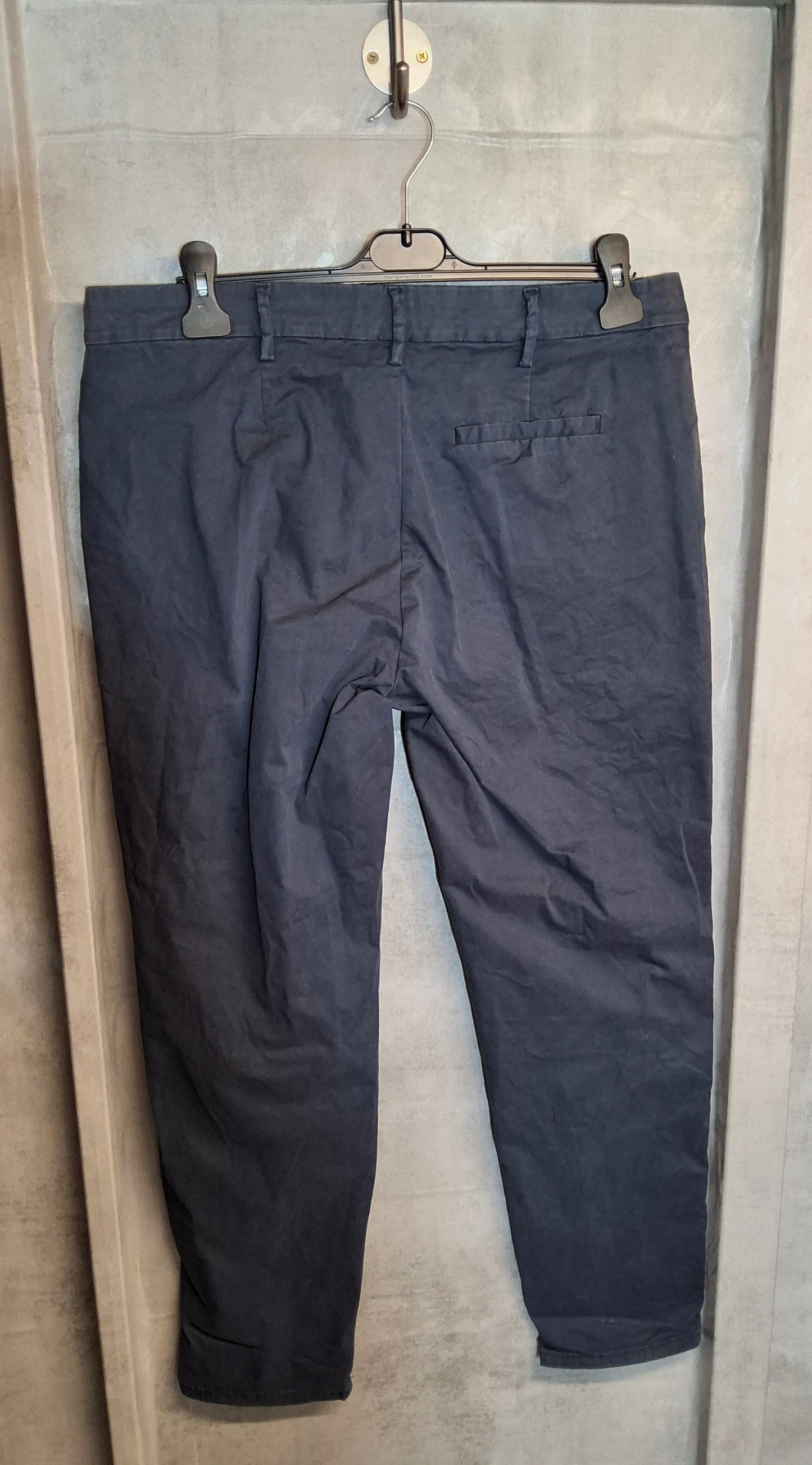 Laura Ashley Women’s Navy Chinos – Size 14 – High Waist Straight Leg – Cotton Pockets