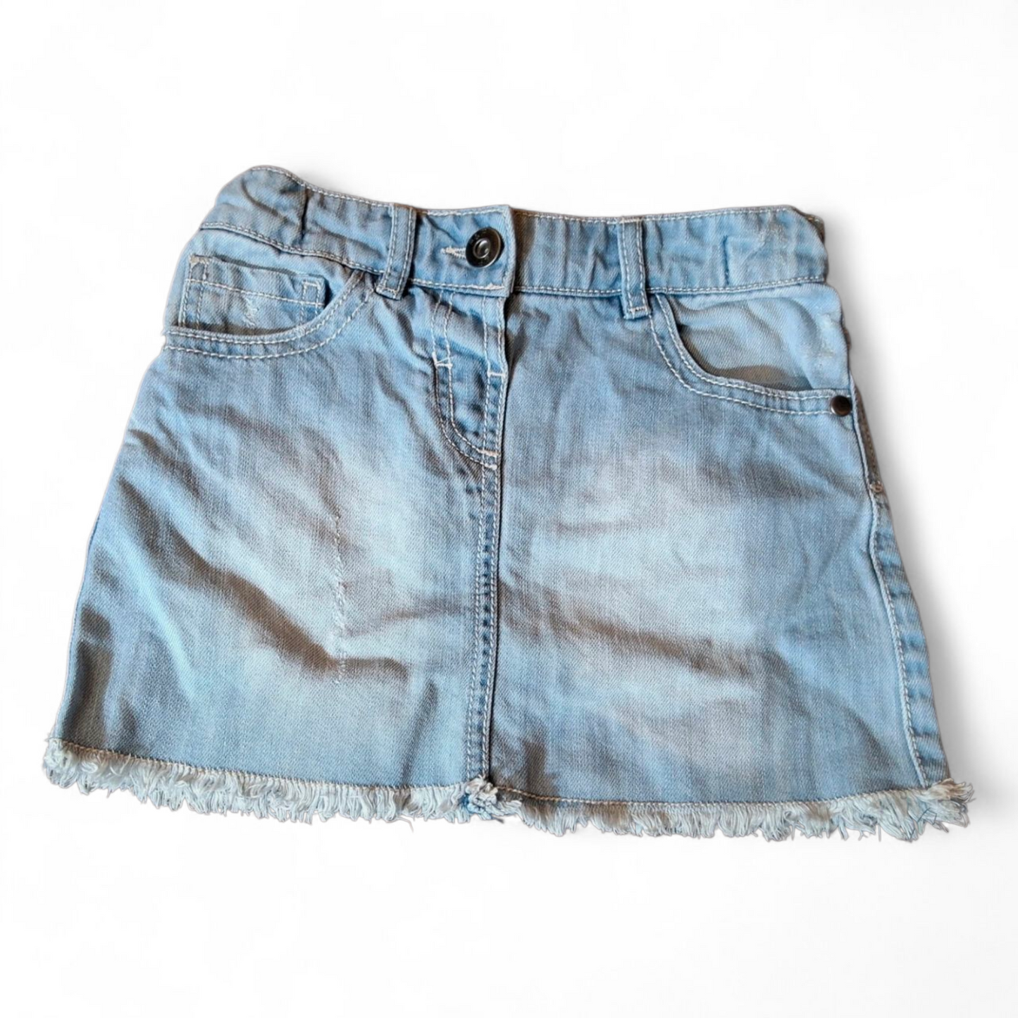 F&F Girls Blue Denim Skirt – Age 3–4 Years – 100% Cotton