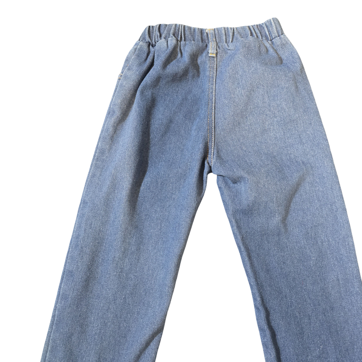 Pat Pat Blue Distressed Jeans – Girls 4–5 Years – Polyester – Leopard Patch Detail