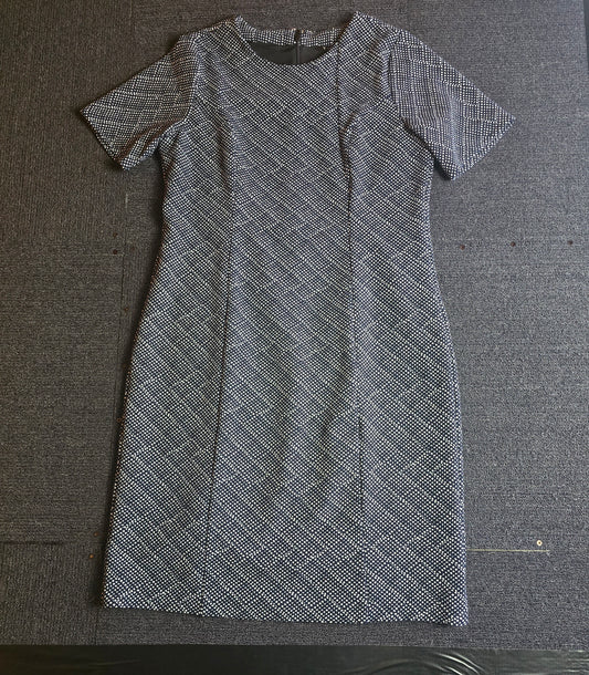 Van Heusen Navy & White Polka Dot Dress Size 14 Work